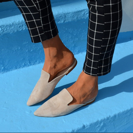 Black Suede Mules Attiki