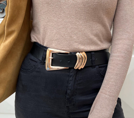 Black 90's Vintage Style Belt NINA