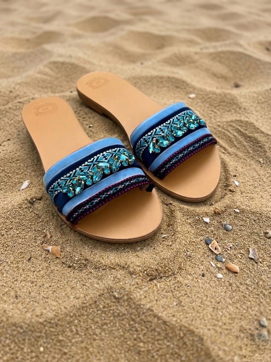BLUE LAGOON Ethnic Leather Sandals