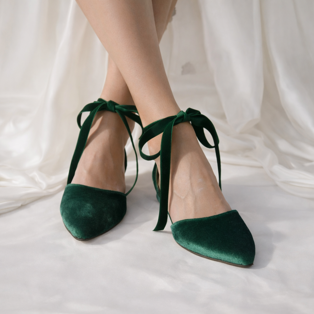EVA Burgundy Velvet ballet flats