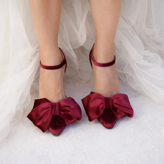 Maddie Bow Dark Red