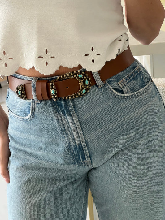 Brown Leather Belt SCARLETT