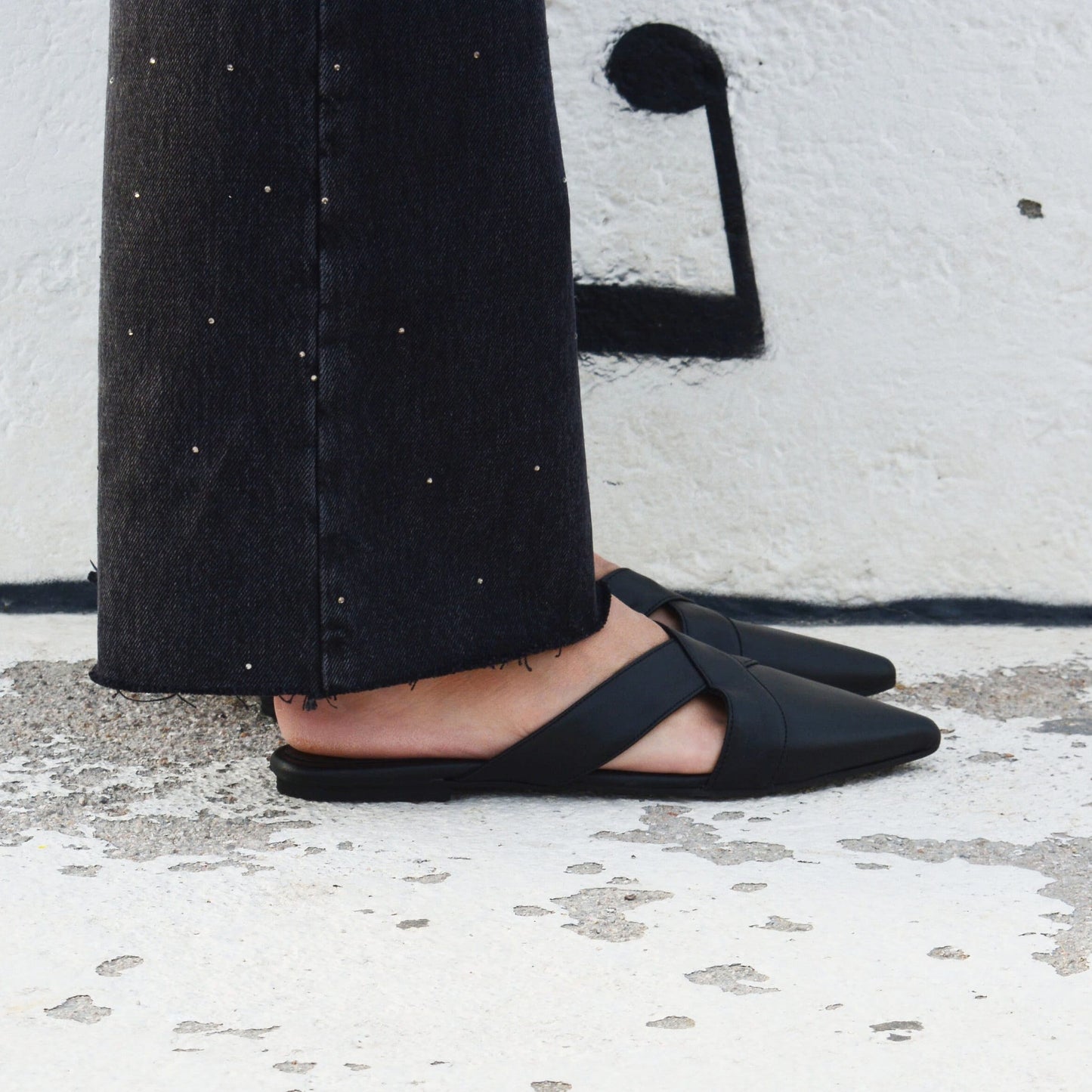 Camel Leather Pointed Mules CARLA
