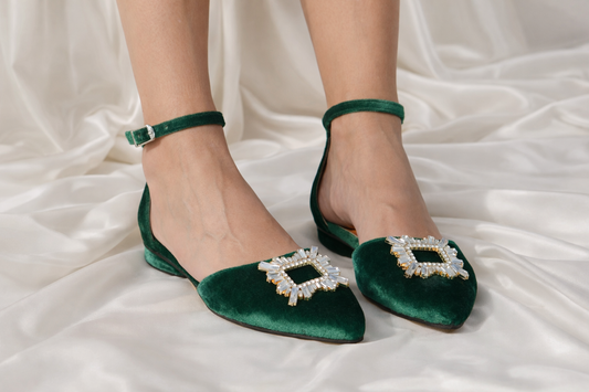 SUSSEX Velvet ballet flats