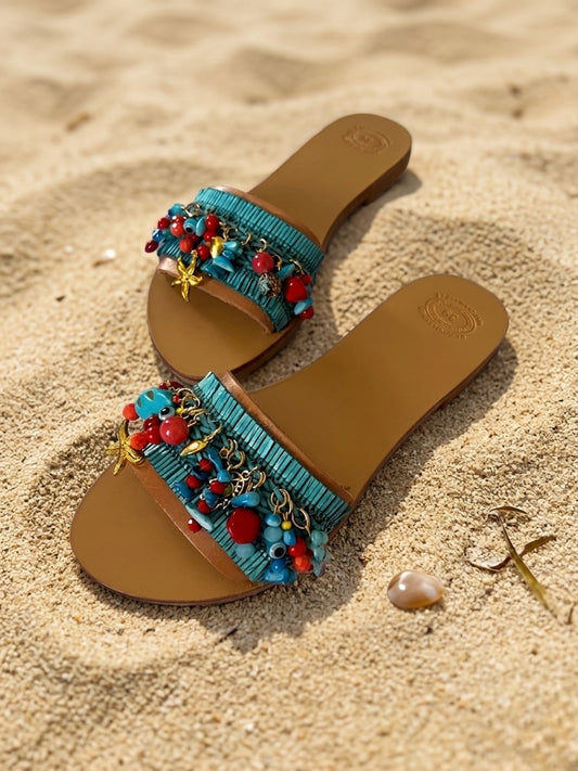 STARFISH Boho Beaded Beach Slides