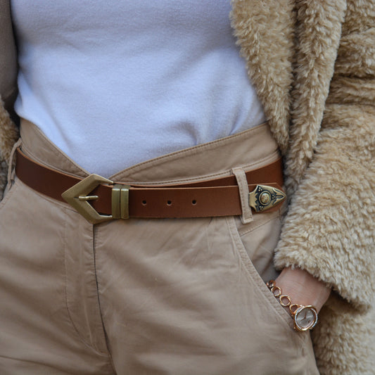 Leather Belt BRONZE ARROW