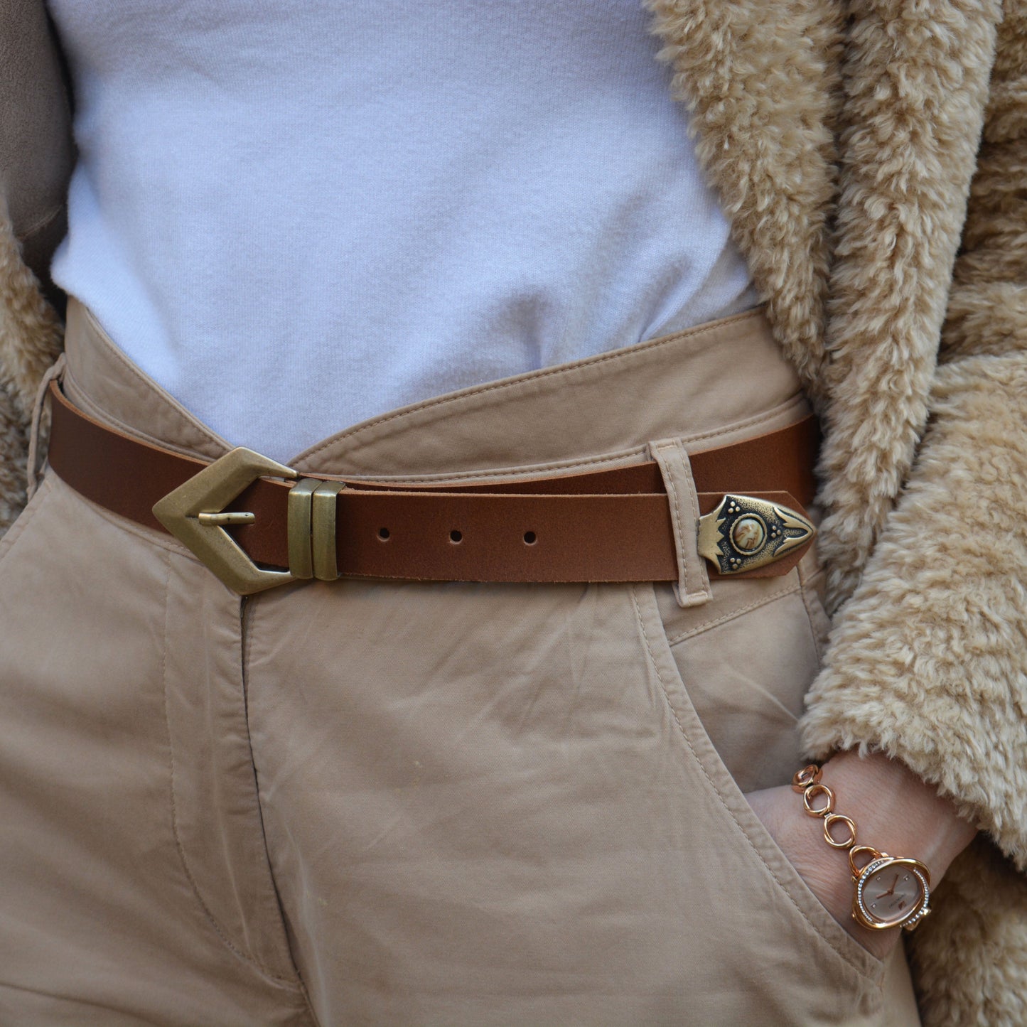 Leather Belt BRONZE ARROW