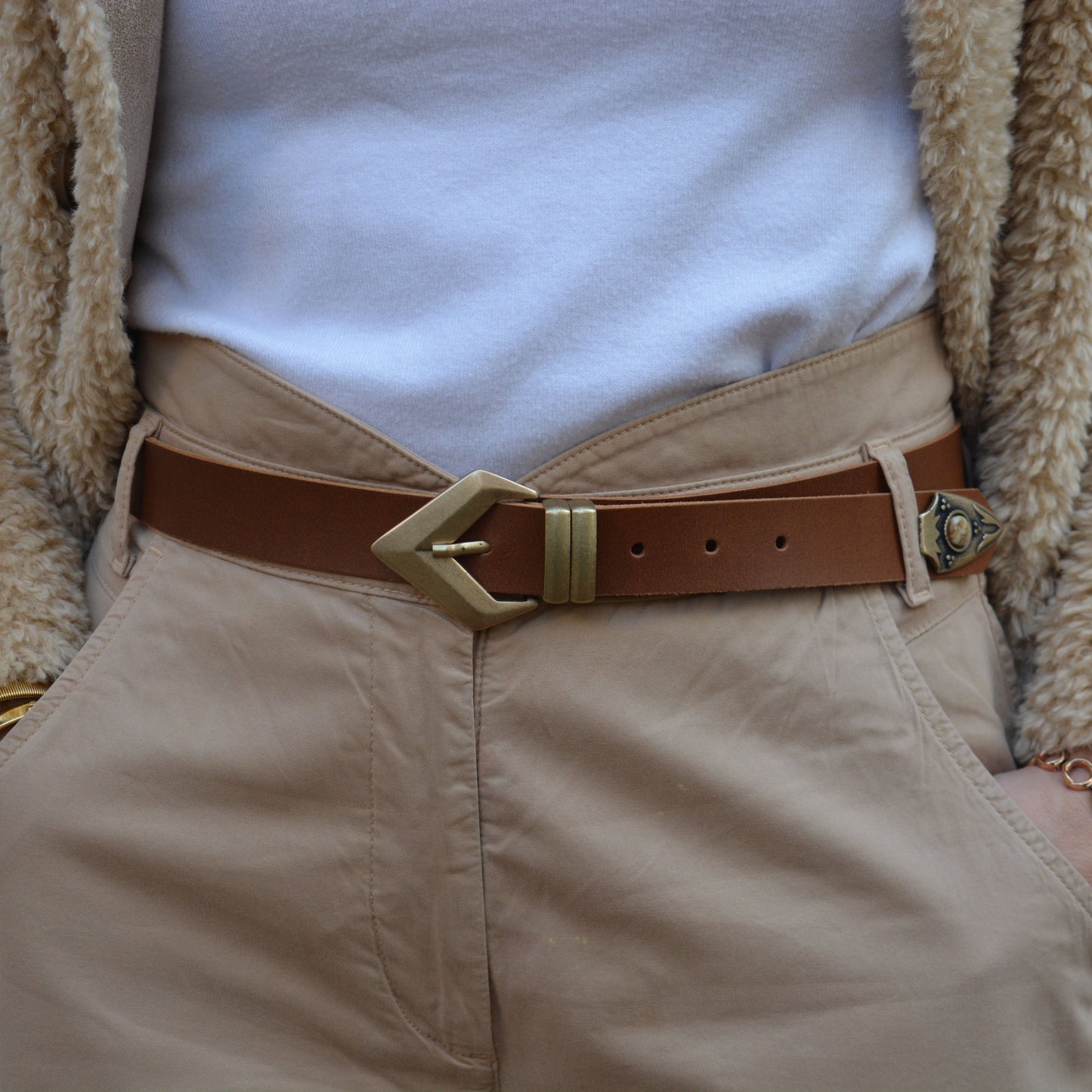 Leather Belt BRONZE ARROW