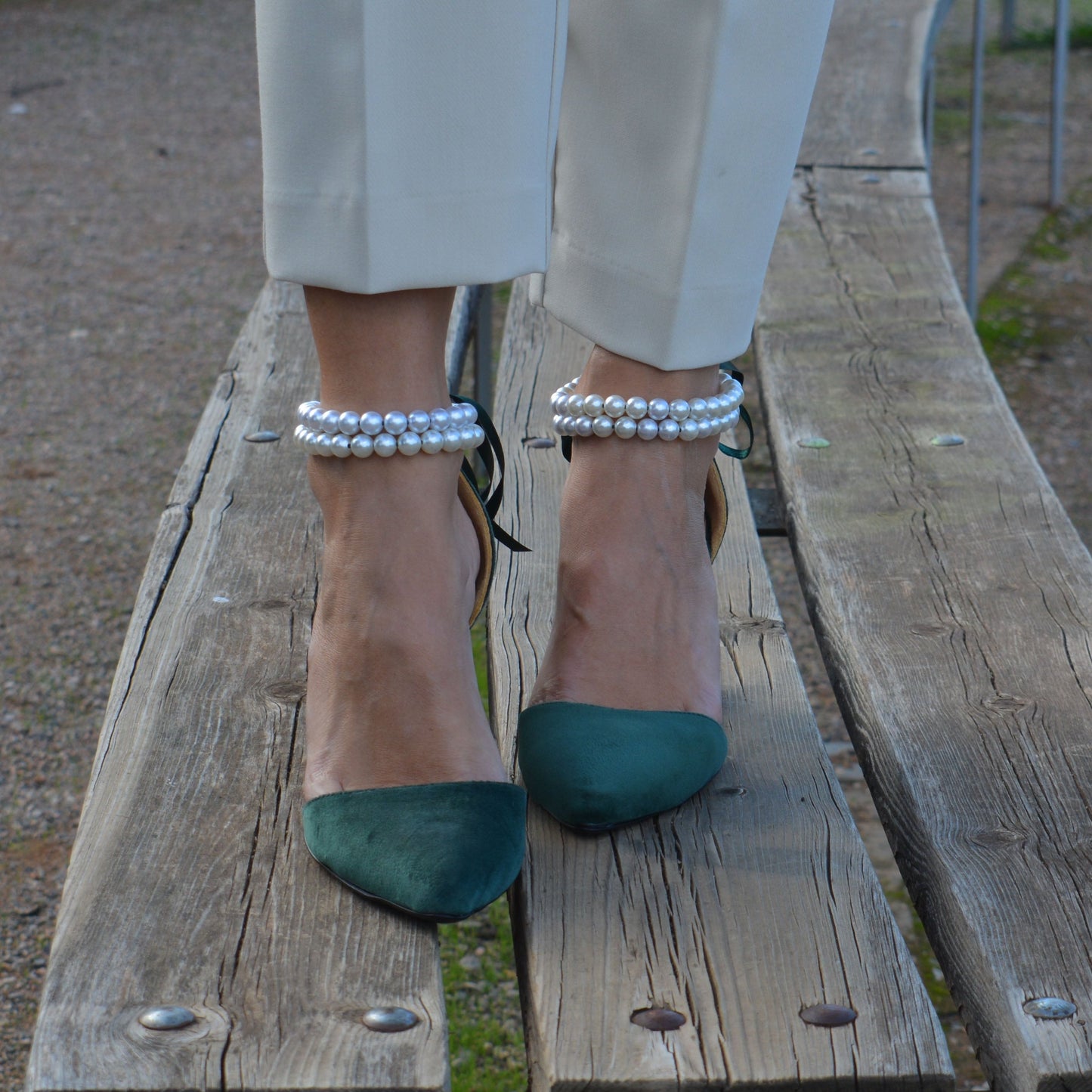 Elphaba Velvet Pearl Heels