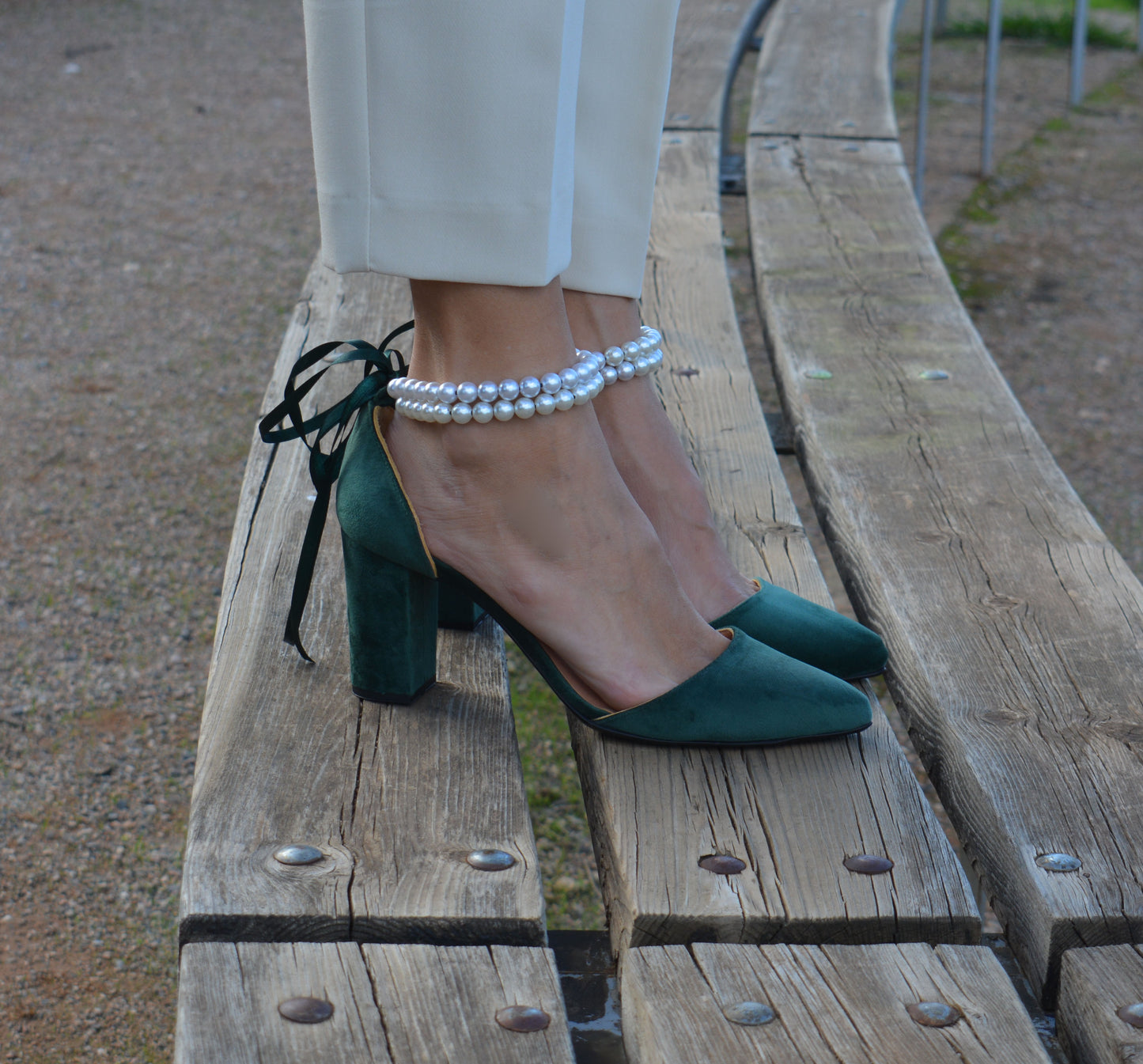 Elphaba Velvet Pearl Heels