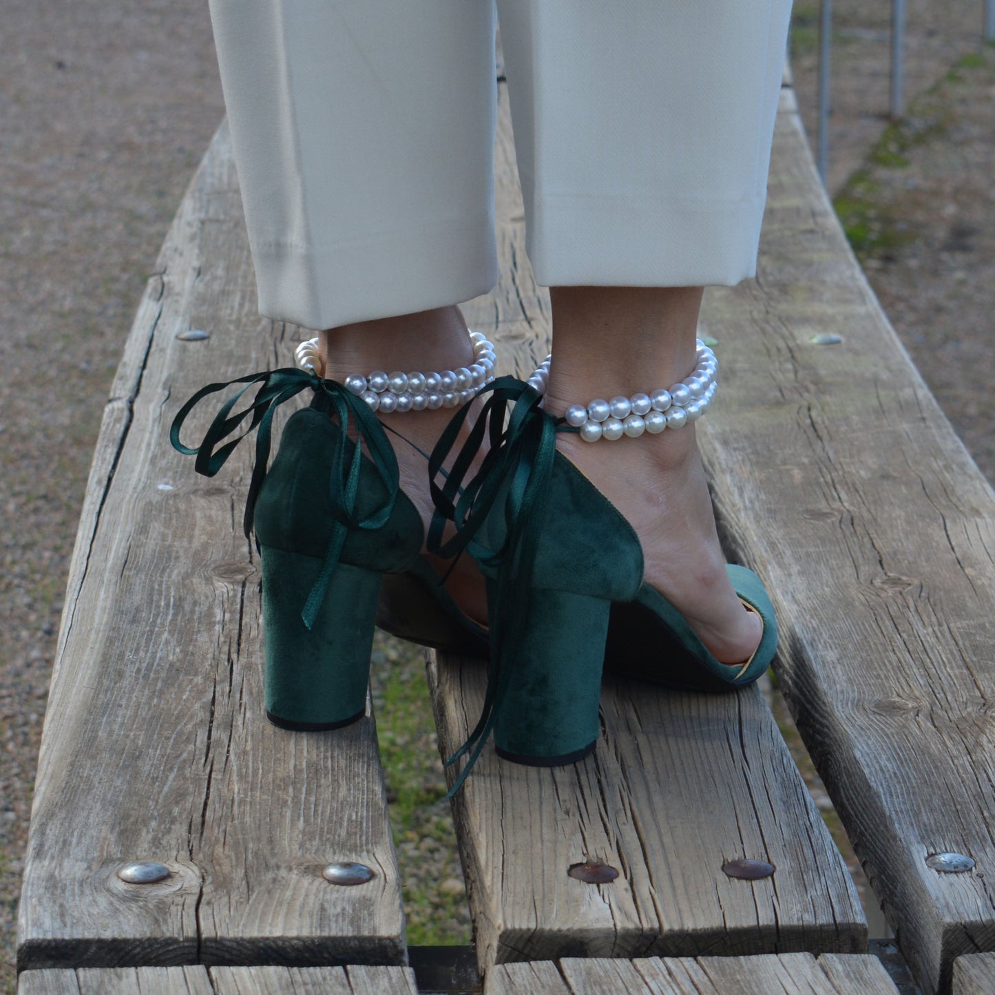 Elphaba Velvet Pearl Heels