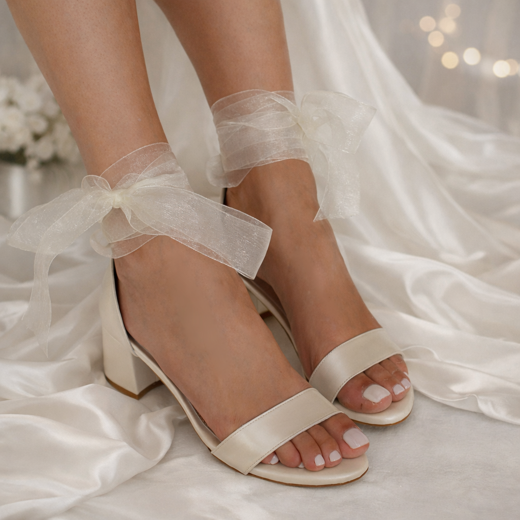 Angel Ivory Organza Heels