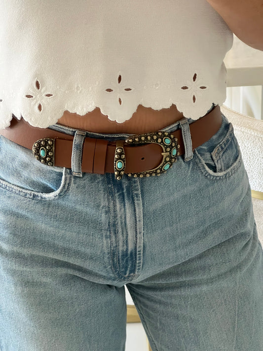 Brown Leather Belt SCARLETT