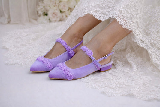 BLOSSOM LILA Velvet Flats