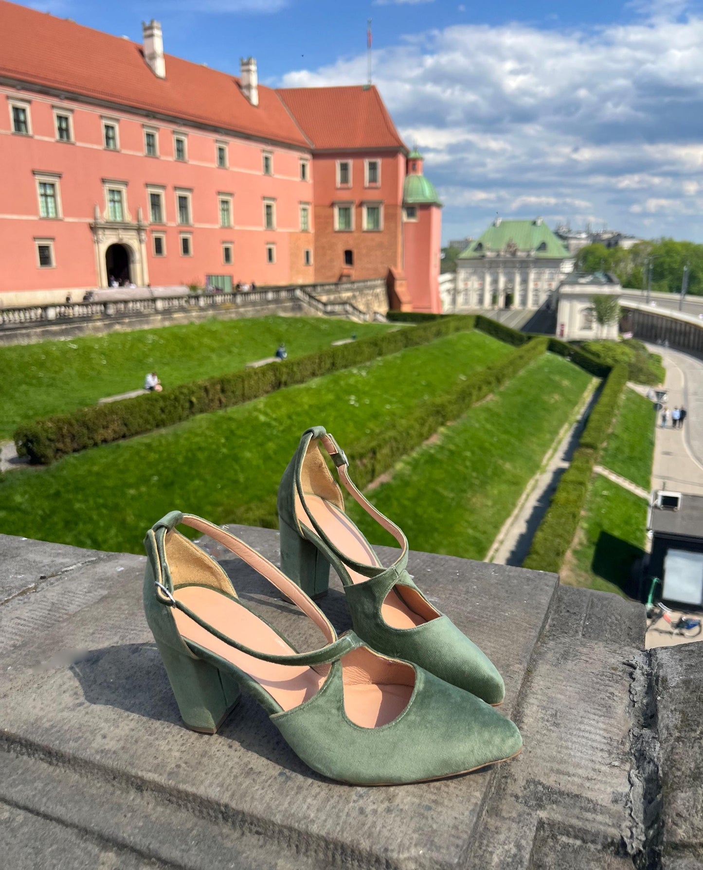 Sage Green Velvet Heels SOPHIA