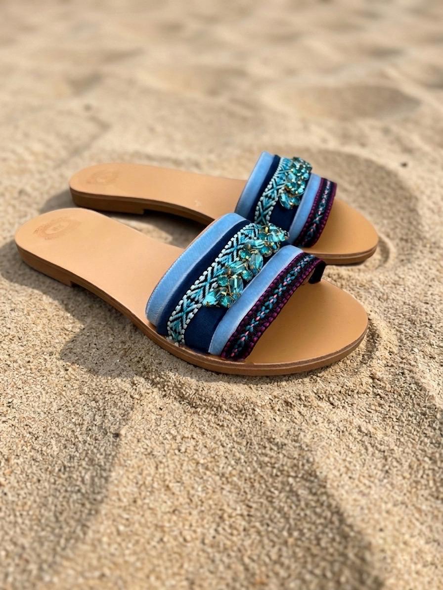 BLUE LAGOON Ethnic Leather Sandals