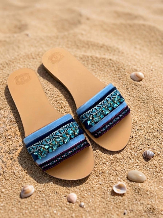BLUE LAGOON Ethnic Leather Sandals