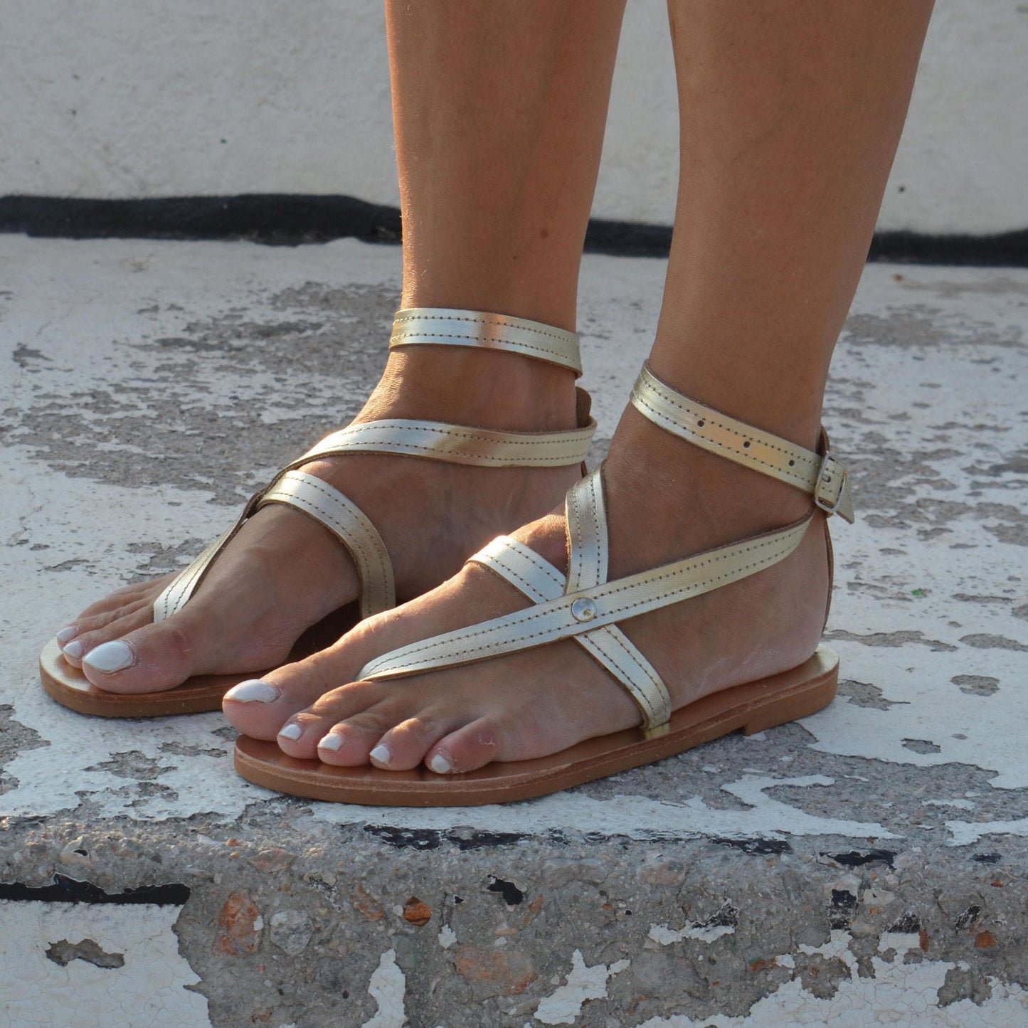 NEPHELE Leather Gladiator Sandals