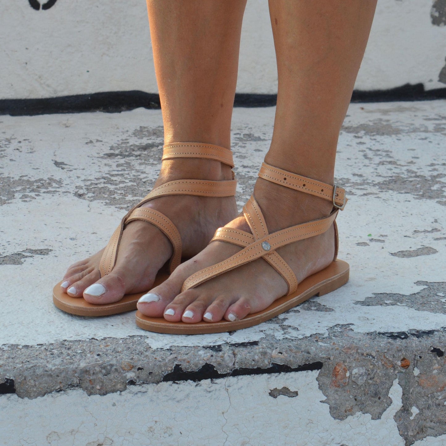 NEPHELE Leather Gladiator Sandals