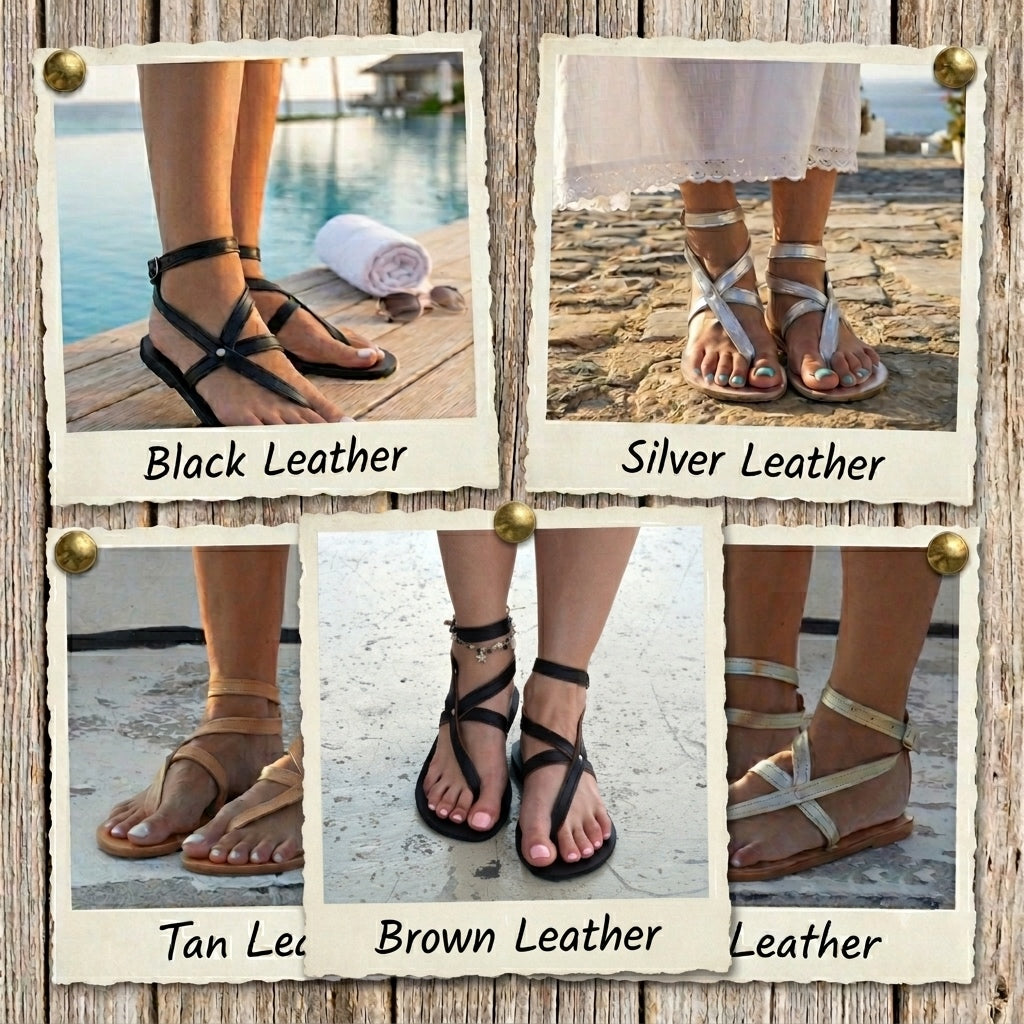 NEPHELE Leather Gladiator Sandals