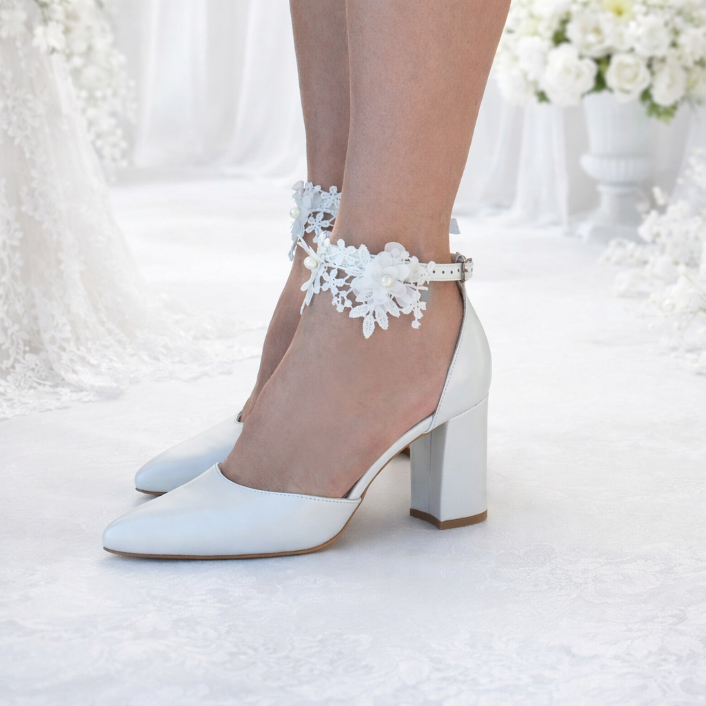 Charlotte Ivory Block heels