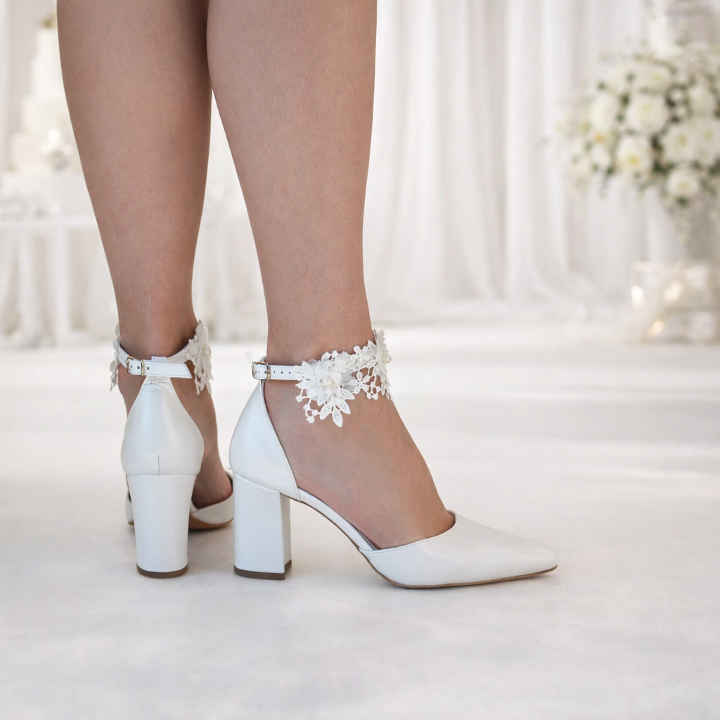 Charlotte Ivory Block heels