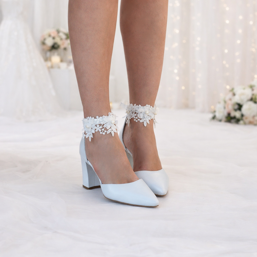 Charlotte Ivory Block heels