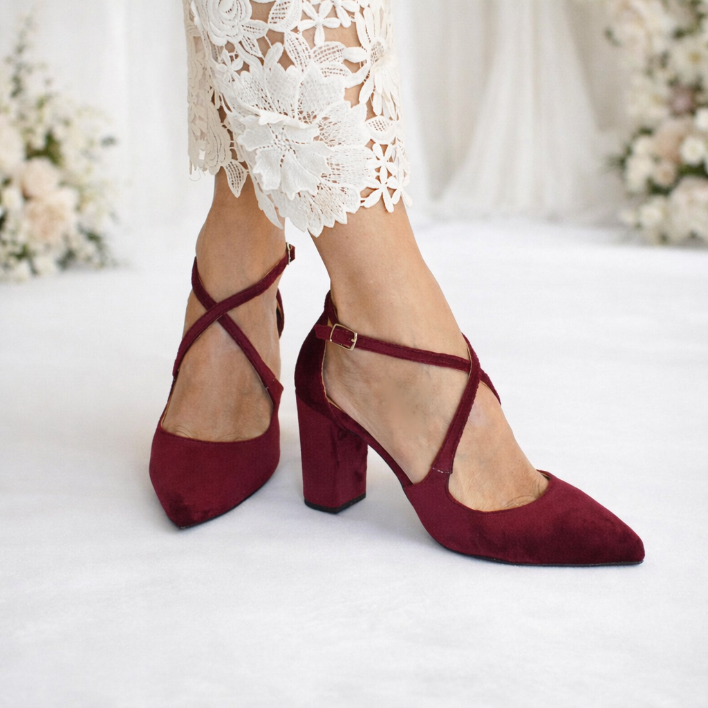 Sophia Burgundy Velvet