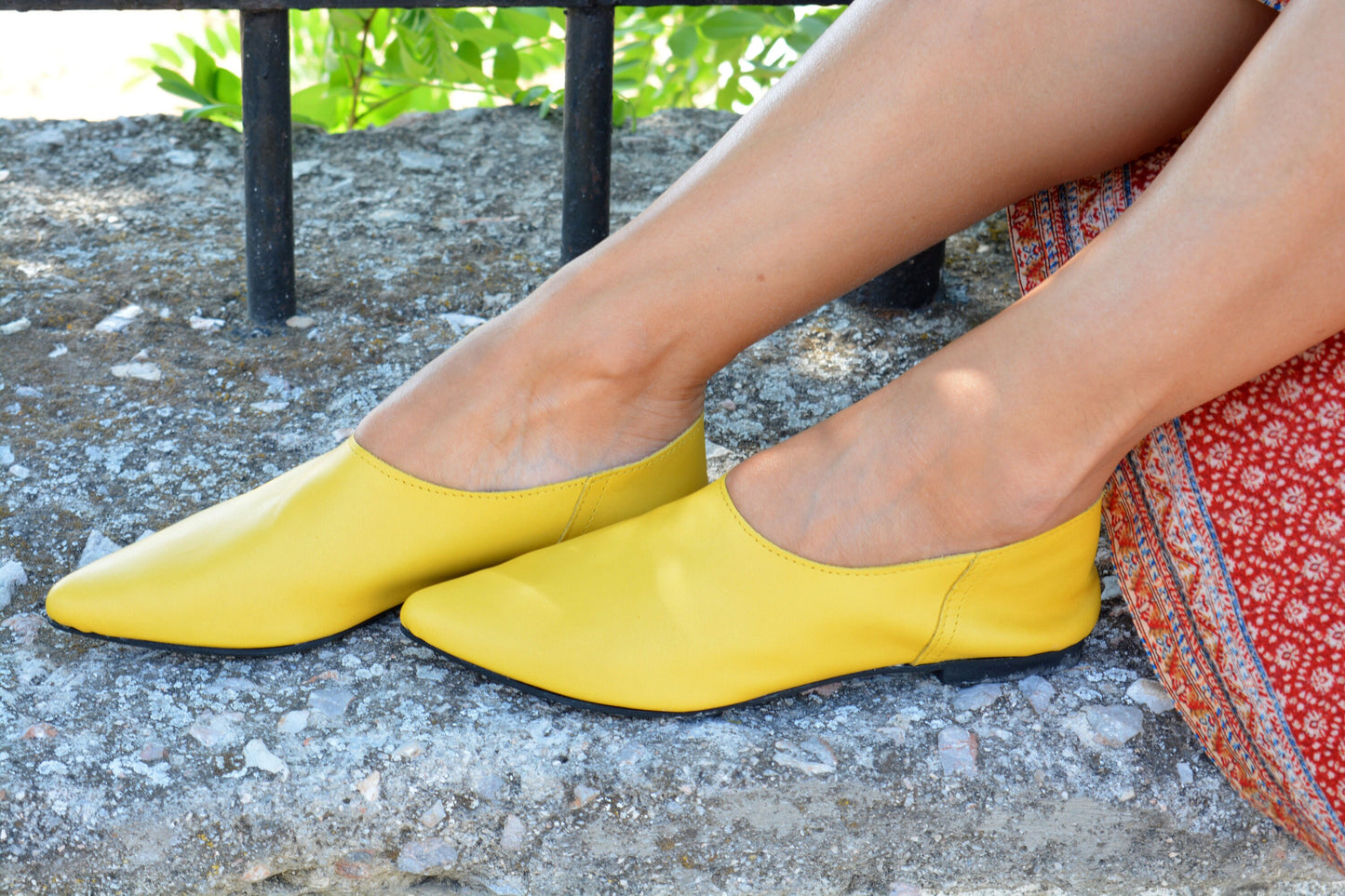 Yellow shoes, Women's leather loafers, Leather pointed toe shoes, Yellow leather flats, Soft leather moccasin, Leather flat shoes